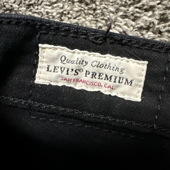 Levis 721‎ Jeans Womens 27 Black High Rise Skinny Stretch 26x26 BIG E - Picture 3 of 9